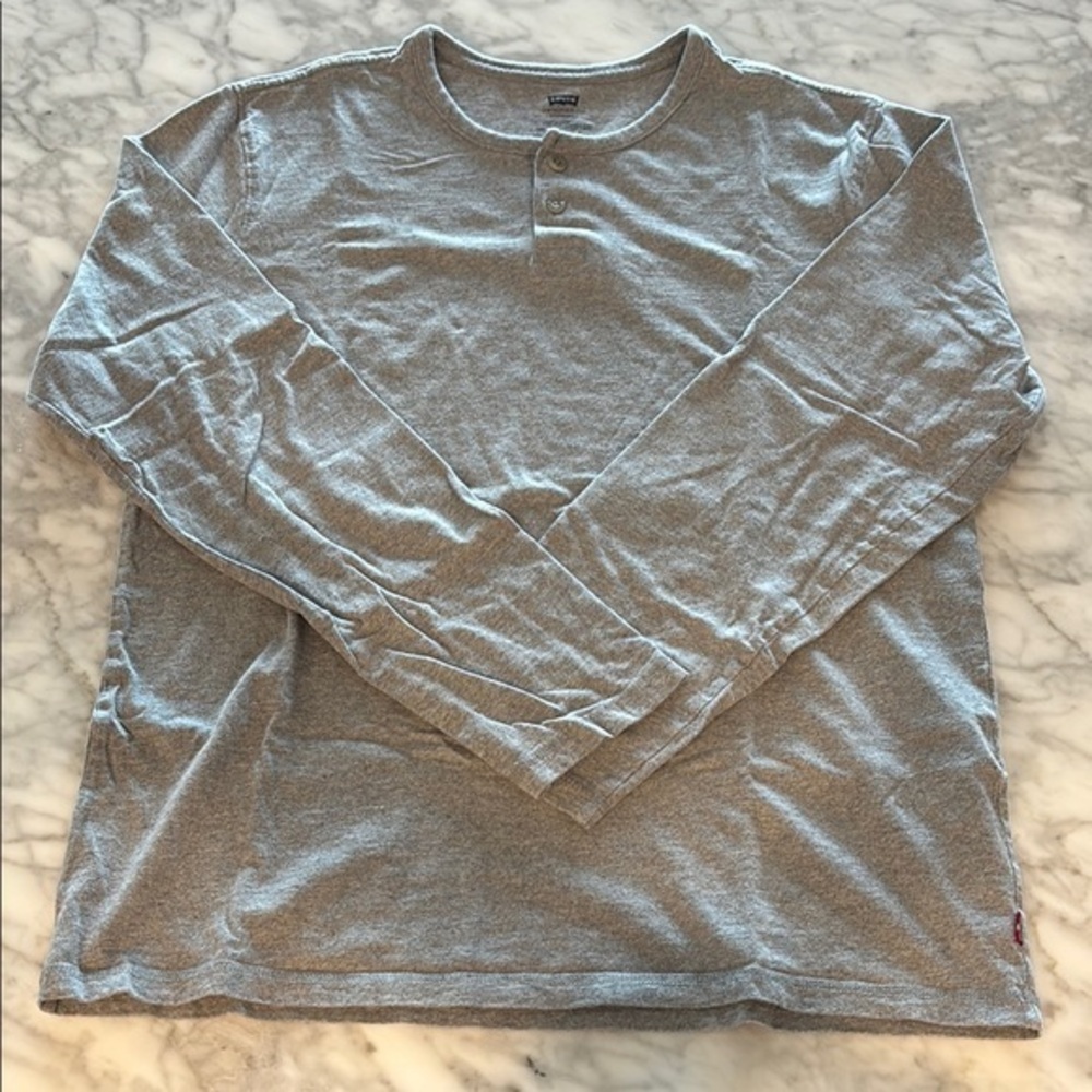 Men's Gray Henley Shirt